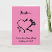 Carte d'anniversaire pour coiffeur (Devant)