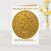 Carte d'anniversaire pour collectionneurs de pièce (Fleur jaune)