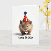 Carte d'anniversaire pour créature à fourrure douc (Fleur jaune)