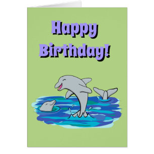 carte d'anniversaire pour dauphins mignons et heur