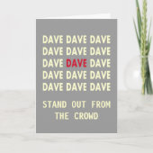 Carte d'anniversaire pour DAVE (Devant)