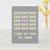 Carte d'anniversaire pour DAVE Pink (Fleur jaune)