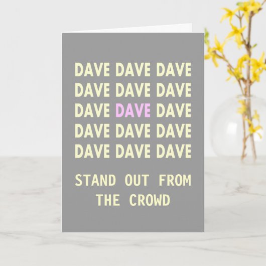 Carte d'anniversaire pour DAVE Pink (Fleur jaune)