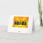 Carte d'anniversaire pour David (Dos)
