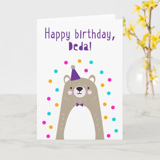 Carte d'anniversaire pour Deda (Fleur jaune)