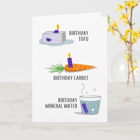 Carte d'anniversaire pour des aliments sains (Fleur jaune)