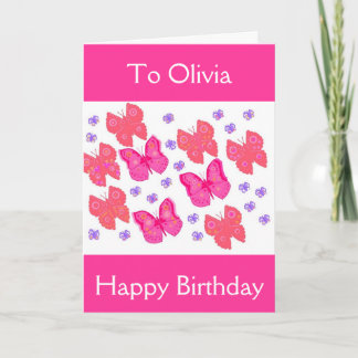 Carte d'anniversaire pour elle, ajouter name.messa