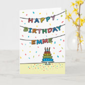 Carte d'anniversaire pour Emme (Fleur jaune)
