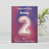 Carte d'anniversaire pour enfant de 2 ans (Debout devant)