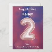 Carte d'anniversaire pour enfant de 2 ans (Dos)