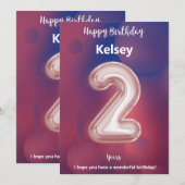 Carte d'anniversaire pour enfant de 2 ans (Devant / Derrière)