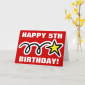 Carte d'anniversaire pour enfant de 5 ans - Person (Fleur jaune)
