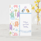 Carte d'anniversaire pour enfant de quatre ans (Fleur jaune)