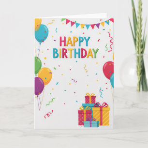 Carte d'anniversaire pour enfants avec ballons et