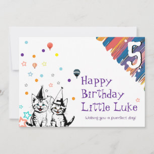 Carte d'anniversaire pour enfants avec des chats j
