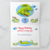 Carte d'anniversaire pour enfants avec un crocodil (Intérieur)