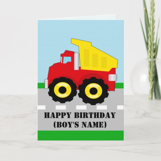 Carte d'anniversaire pour enfants Construction Dum (Devant)