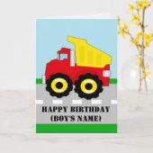 Carte d'anniversaire pour enfants Construction Dum (Fleur jaune)