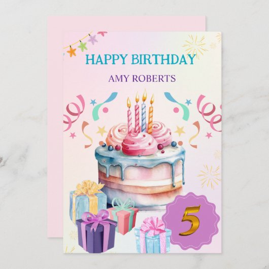 Carte d'anniversaire pour enfants délicieux (Devant / Derrière)