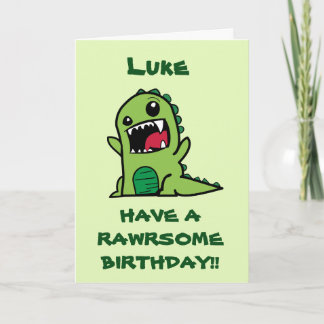Carte d'anniversaire pour enfants Dinosaur personn