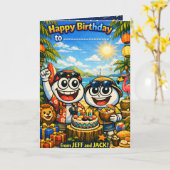 Carte d'anniversaire pour enfants Jeff & Jack – Fê (Fleur jaune)