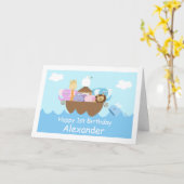 Carte d'anniversaire pour enfants Noah's Ark (Fleur jaune)