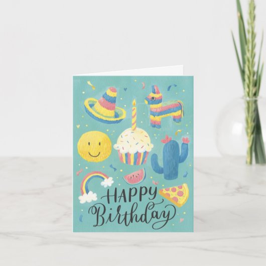 Carte d'anniversaire pour enfants Piñata amusante (Devant)