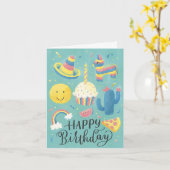 Carte d'anniversaire pour enfants Piñata amusante (Fleur jaune)