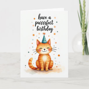 Carte d'anniversaire pour félin rayé