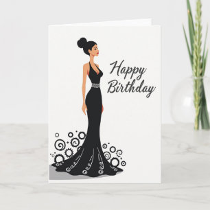 Carte d'anniversaire pour femme élégante