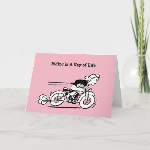 Carte d'anniversaire pour femme motocycliste mode 