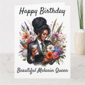 Carte d'anniversaire pour femme noire (Devant)