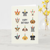 Carte d'anniversaire pour fête de chiens (Fleur jaune)