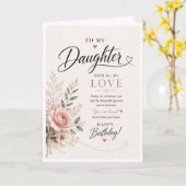 Carte d'anniversaire pour fille (Fleur jaune)
