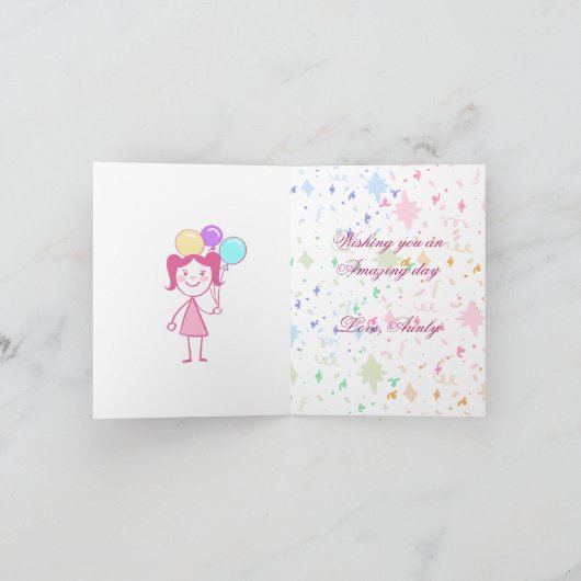 Carte d'anniversaire pour fille (Intérieur)