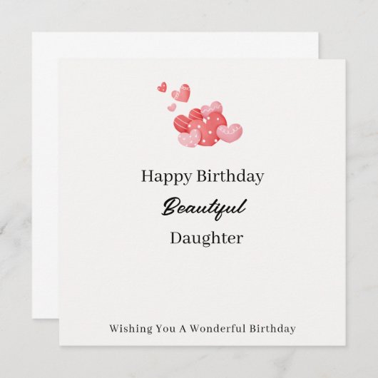 Carte d'anniversaire pour fille (Devant / Derrière)