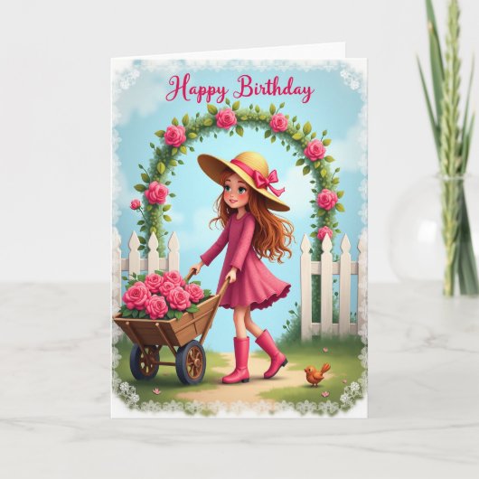 Carte d'anniversaire pour fille fantaisiste (Devant)