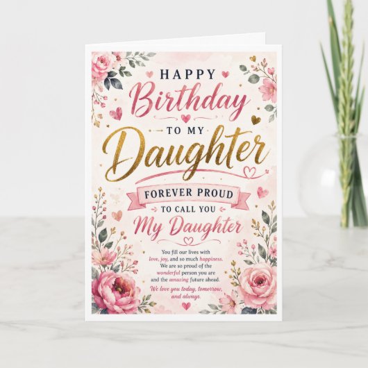 Carte d'anniversaire pour fille : Fière de vous ap (Devant)