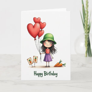 Carte d'anniversaire pour fille heureuse