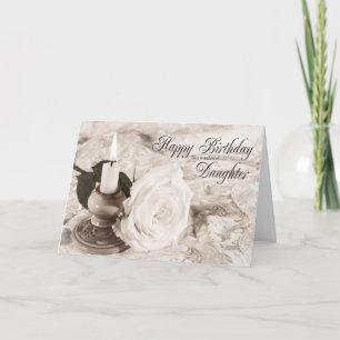 Carte d'anniversaire pour fille, la bougie et le r