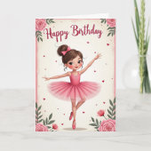Carte d'anniversaire pour filles danseuses (Devant)