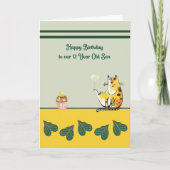 Carte d'anniversaire pour Fils de 12 ans avec chat (Devant)