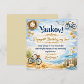 Carte d'anniversaire pour fils, vibrations côtière (Devant / Derrière)