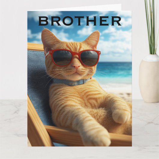 CARTE D'ANNIVERSAIRE POUR FRÈRE CHAT (Devant)