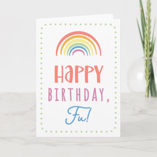 Carte d'anniversaire pour Fu (Devant)