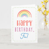 Carte d'anniversaire pour Fu (Fleur jaune)