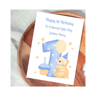 Carte d'anniversaire pour garçon 1er anniversaire 