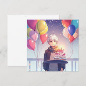 Carte d'anniversaire pour garçon Anime (Devant / Derrière)