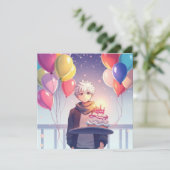 Carte d'anniversaire pour garçon Anime (Debout devant)