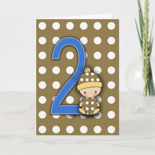 Carte d'anniversaire pour garçon de 2 ans (Devant)